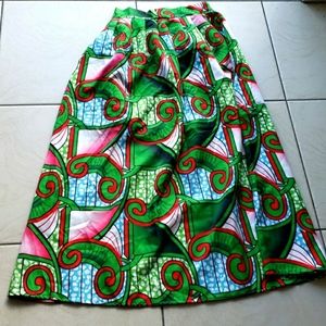 FINAL PRICED-#10458-10 🔥❤ Long Pleated Skirt🔥❤,Size S,Multicolored.
